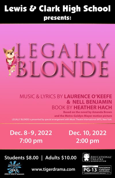 Legally Blonde — Tiger Drama 2022-2023 production poster