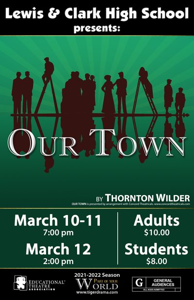 Our Town — Tiger Drama 2021-2022 production poster