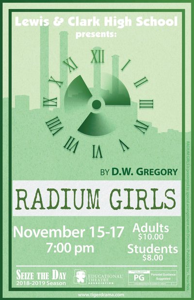 Radium Girls — Tiger Drama 2018-2019 production poster