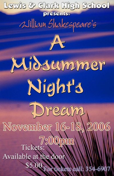 A Midsummer Night's Dream — Tiger Drama 2006-2007 production poster