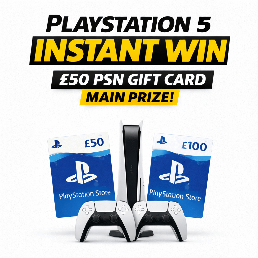 £50 PSN Gift Card — the main prize in the PS5 Instant Win & £50 PSN Main Prize Gift Card competition