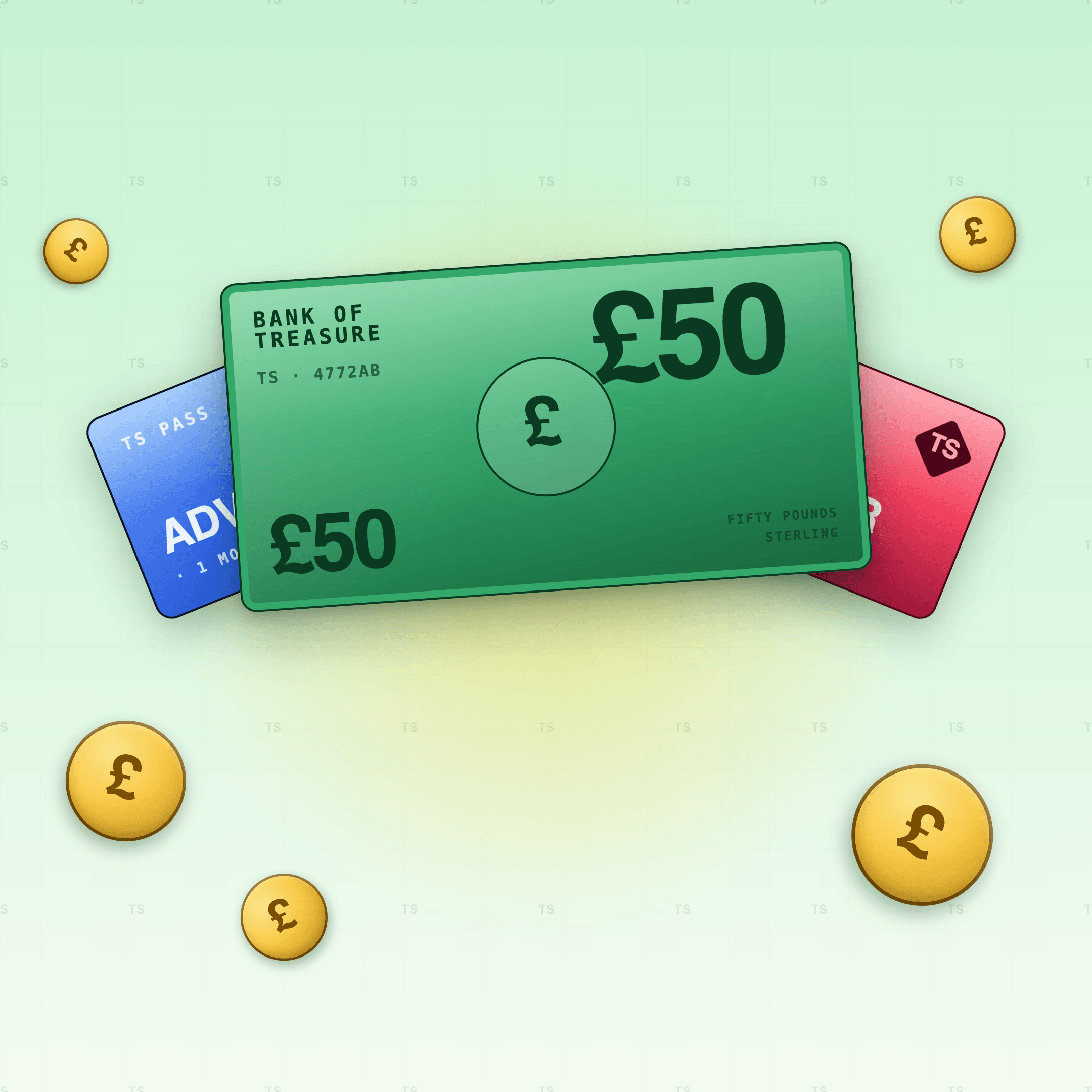 £50 Cash — the main prize in the Win £50 Cash - Just 20p a Ticket competition