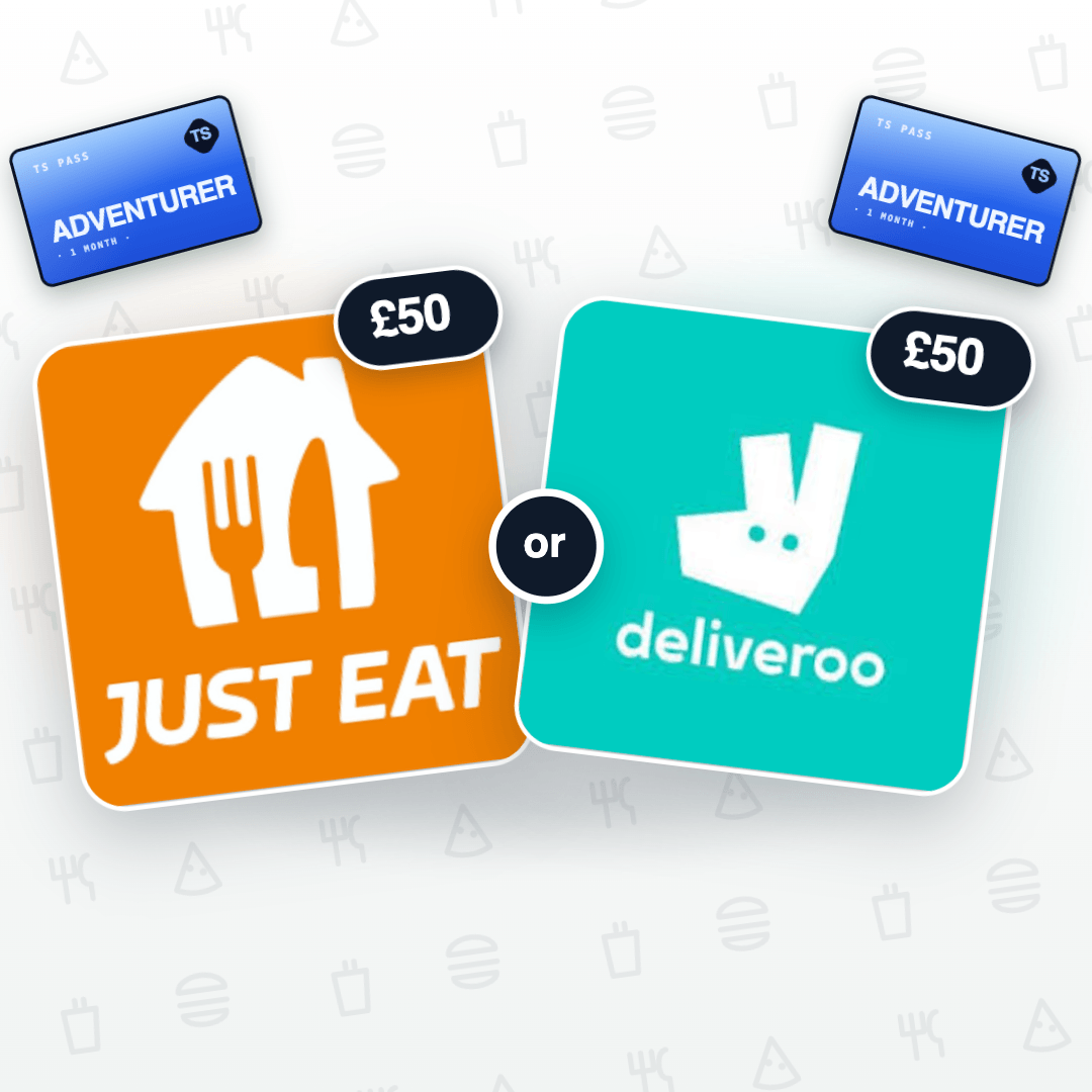 £50 Deliveroo or Just Eat Voucher — Winner's Choice — the main prize in the Win a £50 Deliveroo or Just Eat Voucher - Just 29p a Ticket competition
