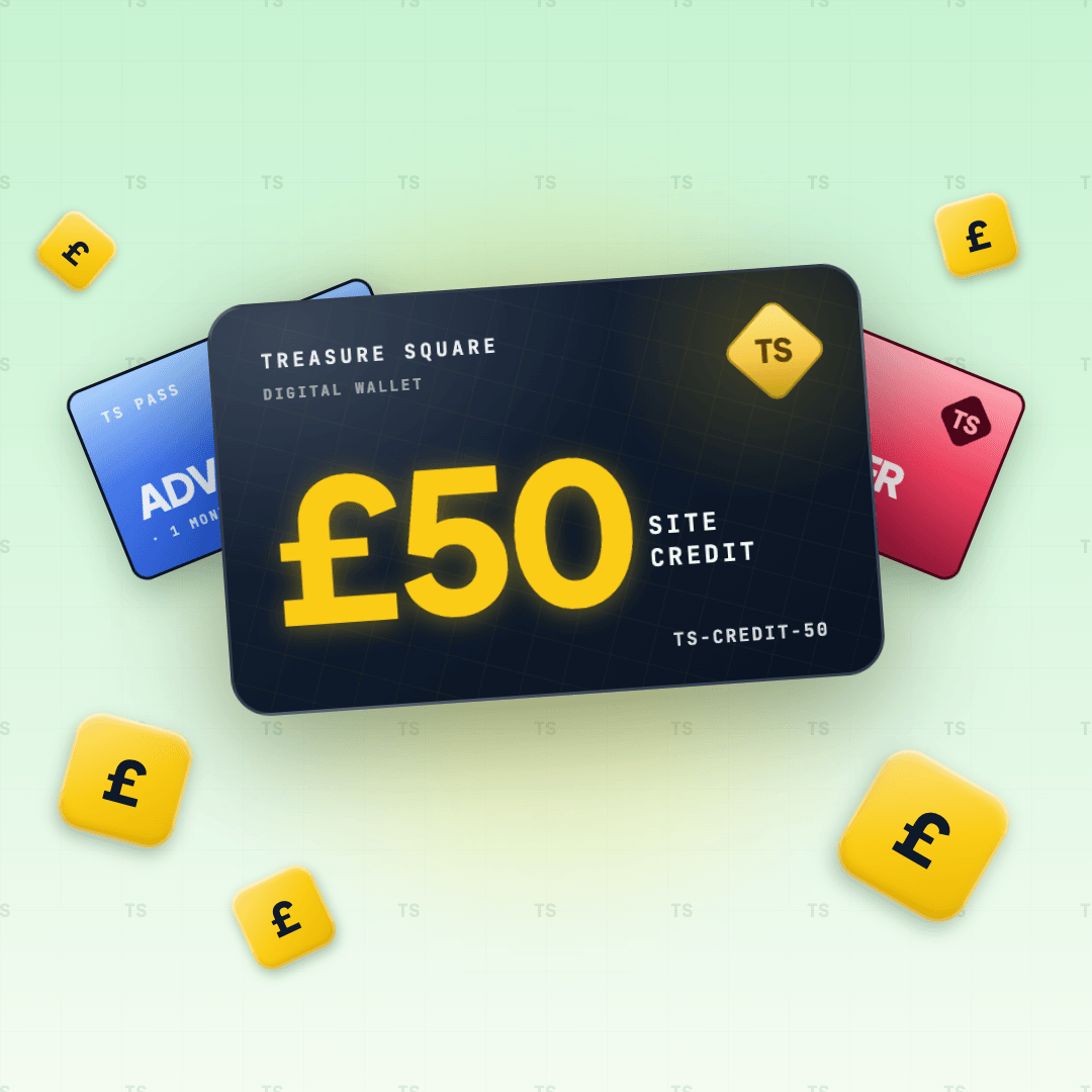 £50 Treasure Square Site Credit — the main prize in the Win £50 Site Credit - Just 49p a Ticket competition