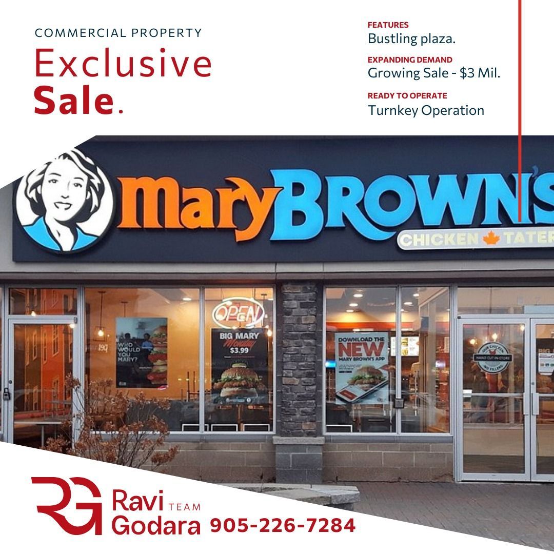  Exclusive Mary Brown's Franchise Opportunity in GTA! 