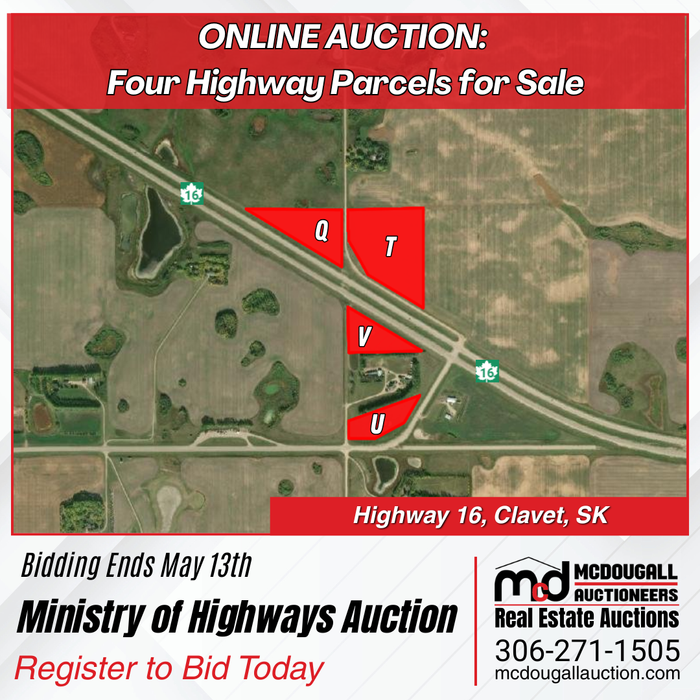 Four Agricultural Parcels Selling By Online Auction - Clavet, SK