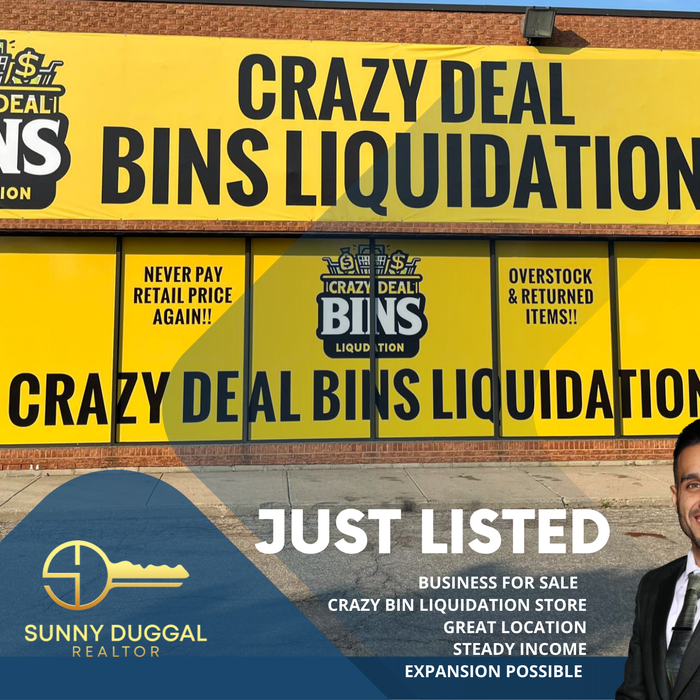 BUSINESS FOR SALE – CRAZY BIN LIQUIDATION STORE
