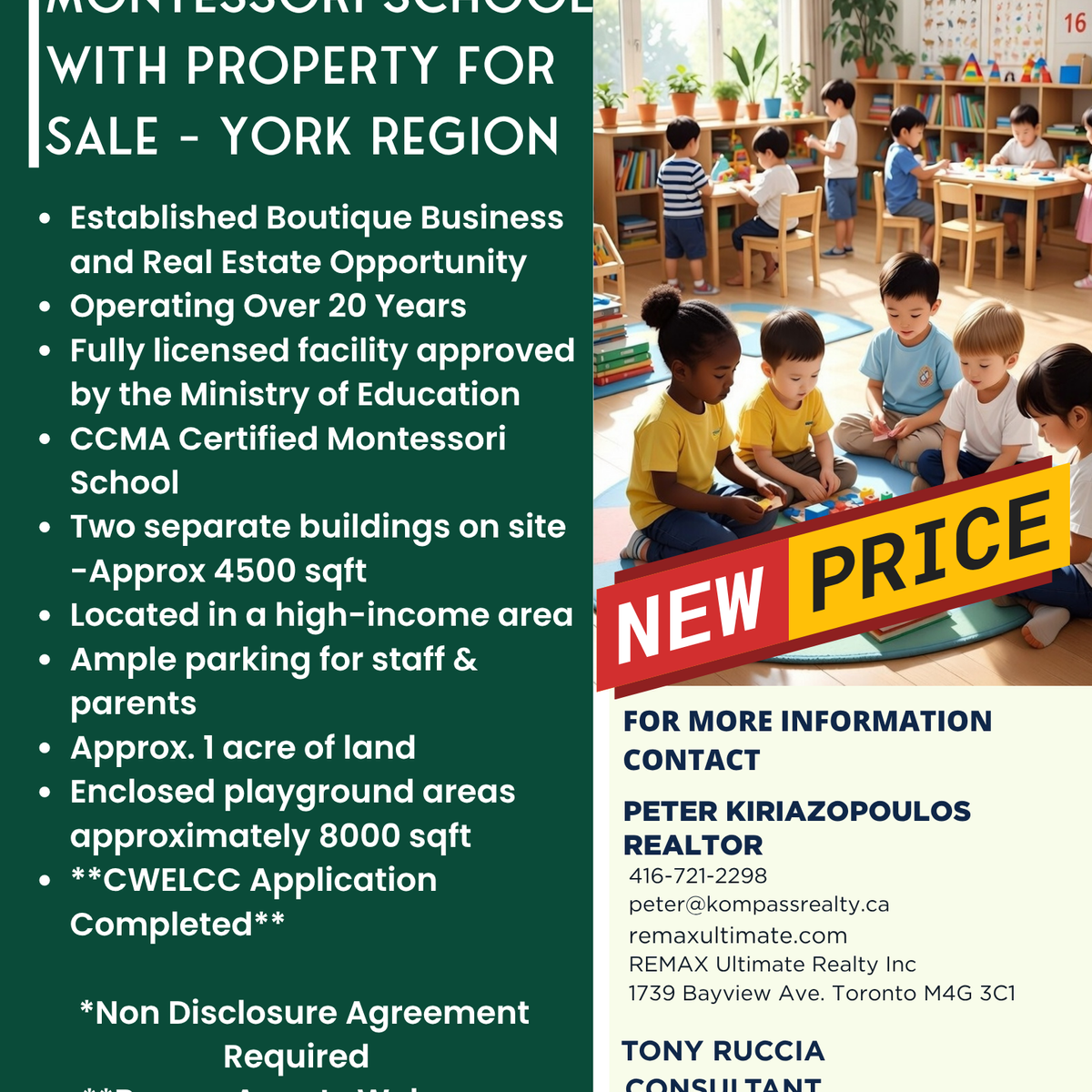 Daycare and Land for sale in York Region 