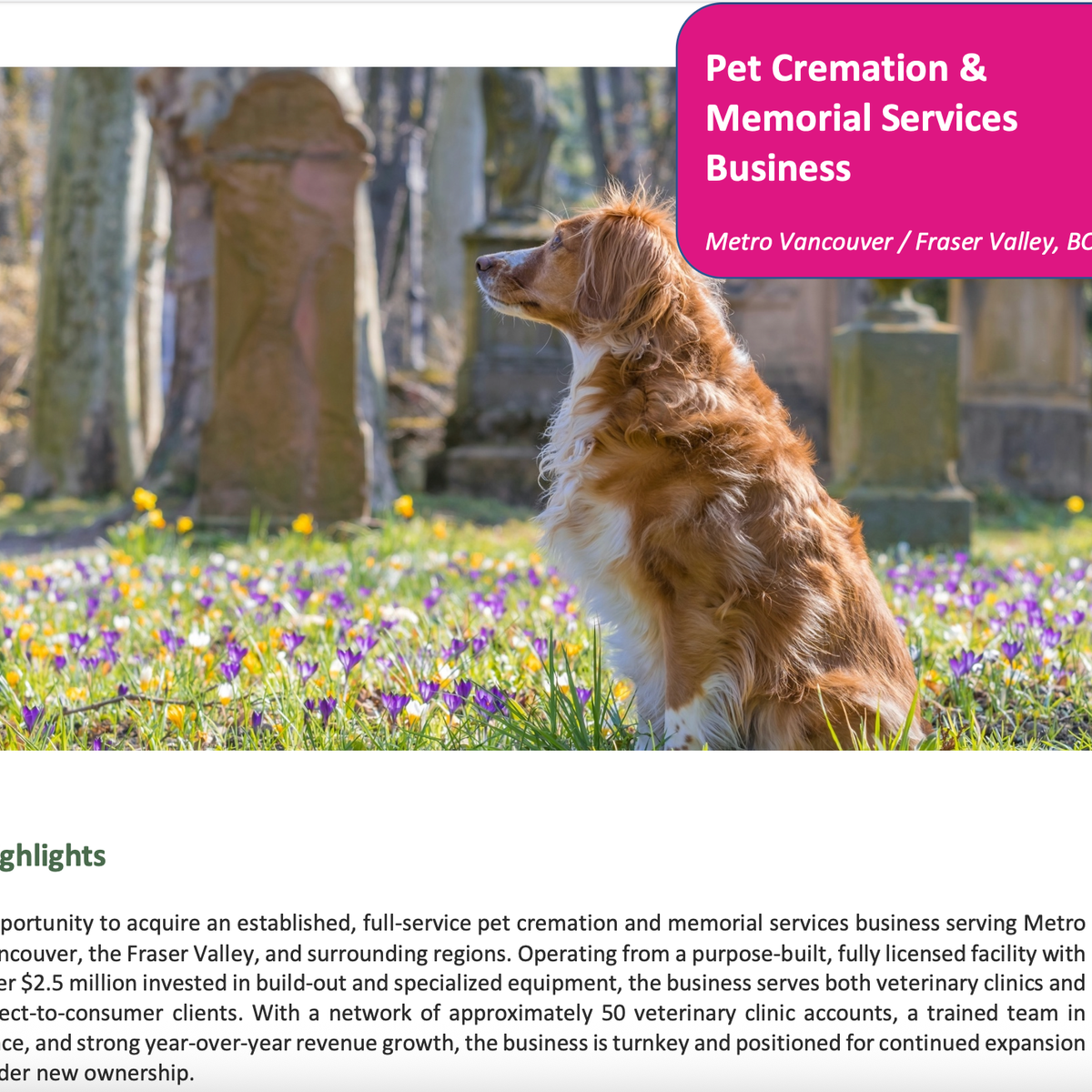 Licensed Pet Cremation Business In Bc