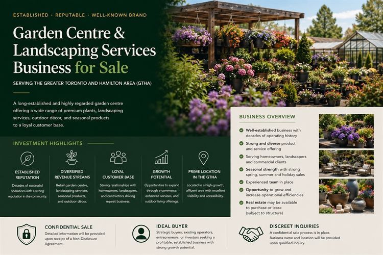 Established Garden Centre & Landscaping Business In GTHA For Sale