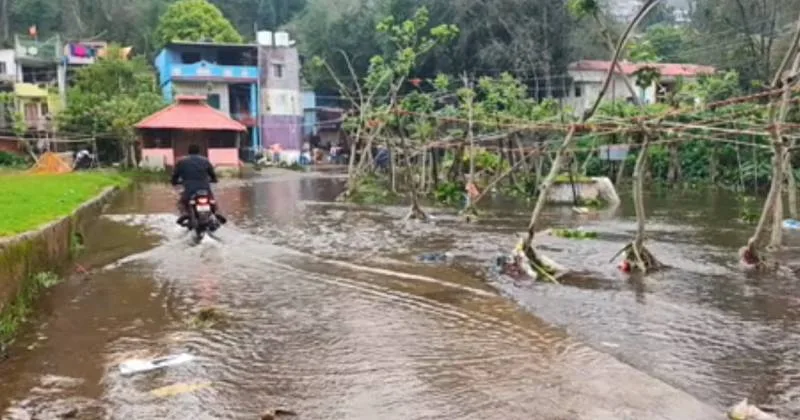 கொடைக்கானலில் கனமழை - வீடுகளுக்குள் புகுந்த மழைநீர்!