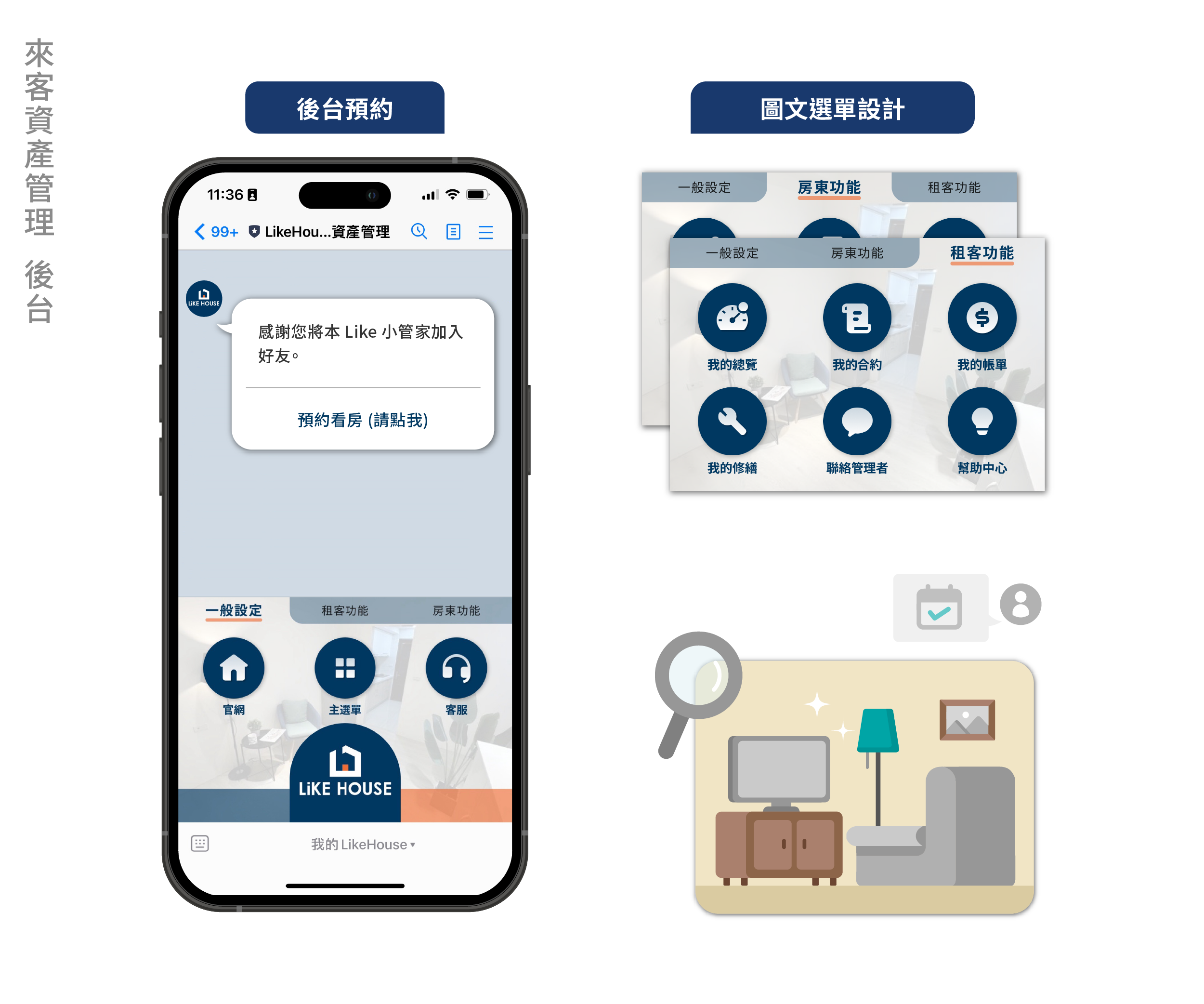 線上租屋系統應用資訊系統實際案例後台畫面