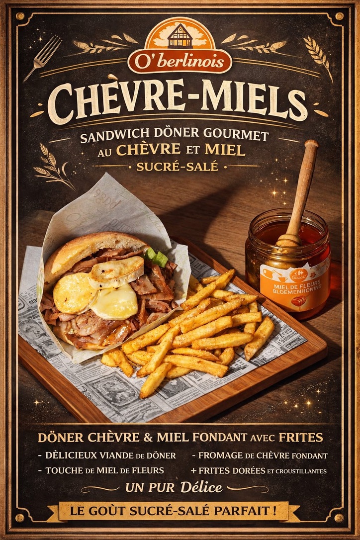 Sandwich menu chèvre miel