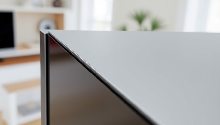 A close-up shot of an LG 휘센 오브제컬렉션 뷰I 프로 에어컨, emphasizing its 뷰케이스 and sleek design. The image showcases the different c