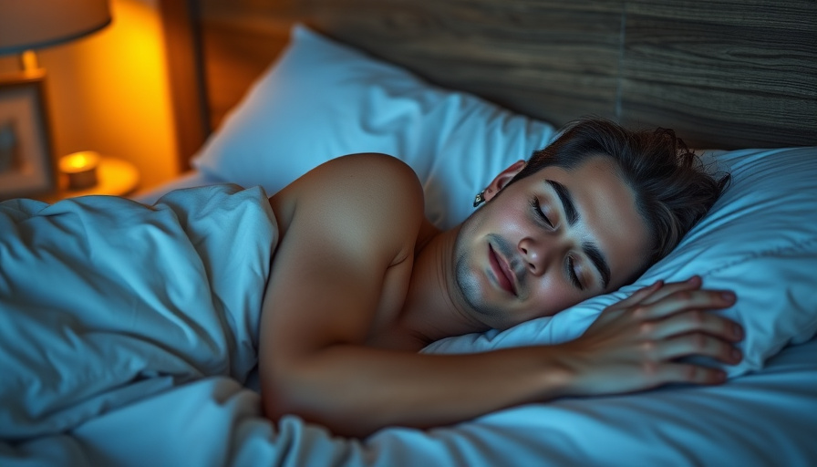 A person lying in bed, looking peaceful and relaxed, with soft warm lighting in the bedroom.