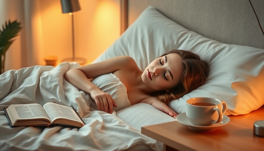 calm lifestyle photography, a person peacefully resting in bed, soft warm lighting, serene mood, a bedside table with a 