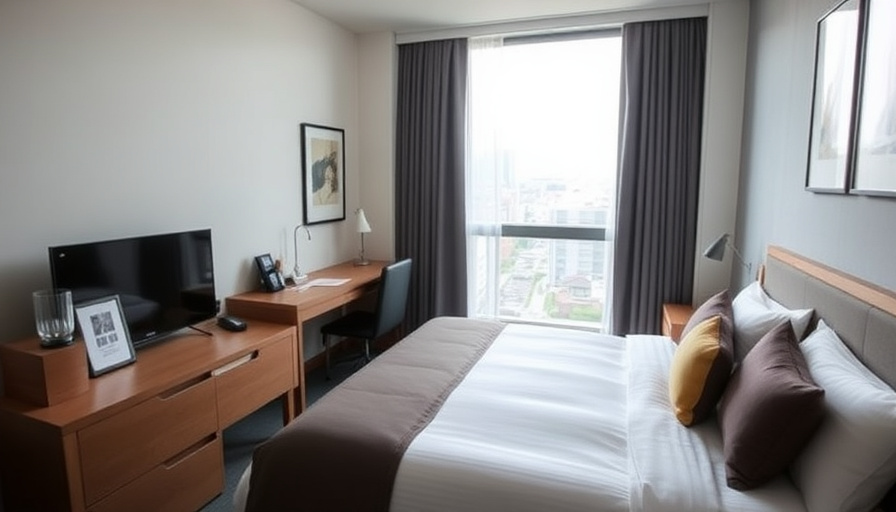 A cozy and stylish hotel room at Hotel Poco Seongsu, showcasing a comfortable bed, modern decor, and a view of the surro
