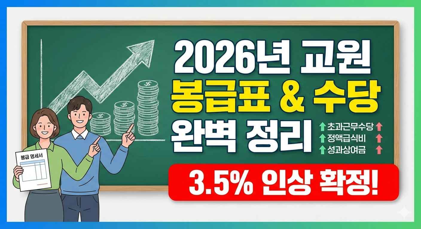 2026년 교원 봉급표 및 수당 완벽 정리 (3.5% 인상 · 저연차 최대 5.5%)