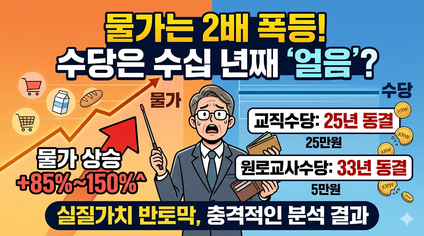 물가는 2배 올랐는데, 교직수당·원로교사수당은 수십 년째 그대로?
