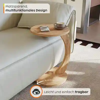 Beistelltisch C Form mit Rollen