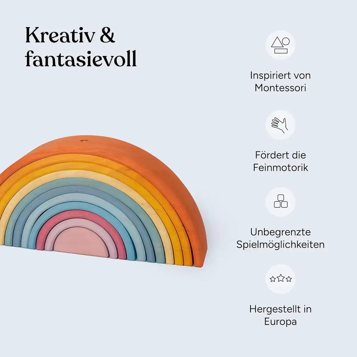 Ehrenkind® Regenbogen aus Massivholz