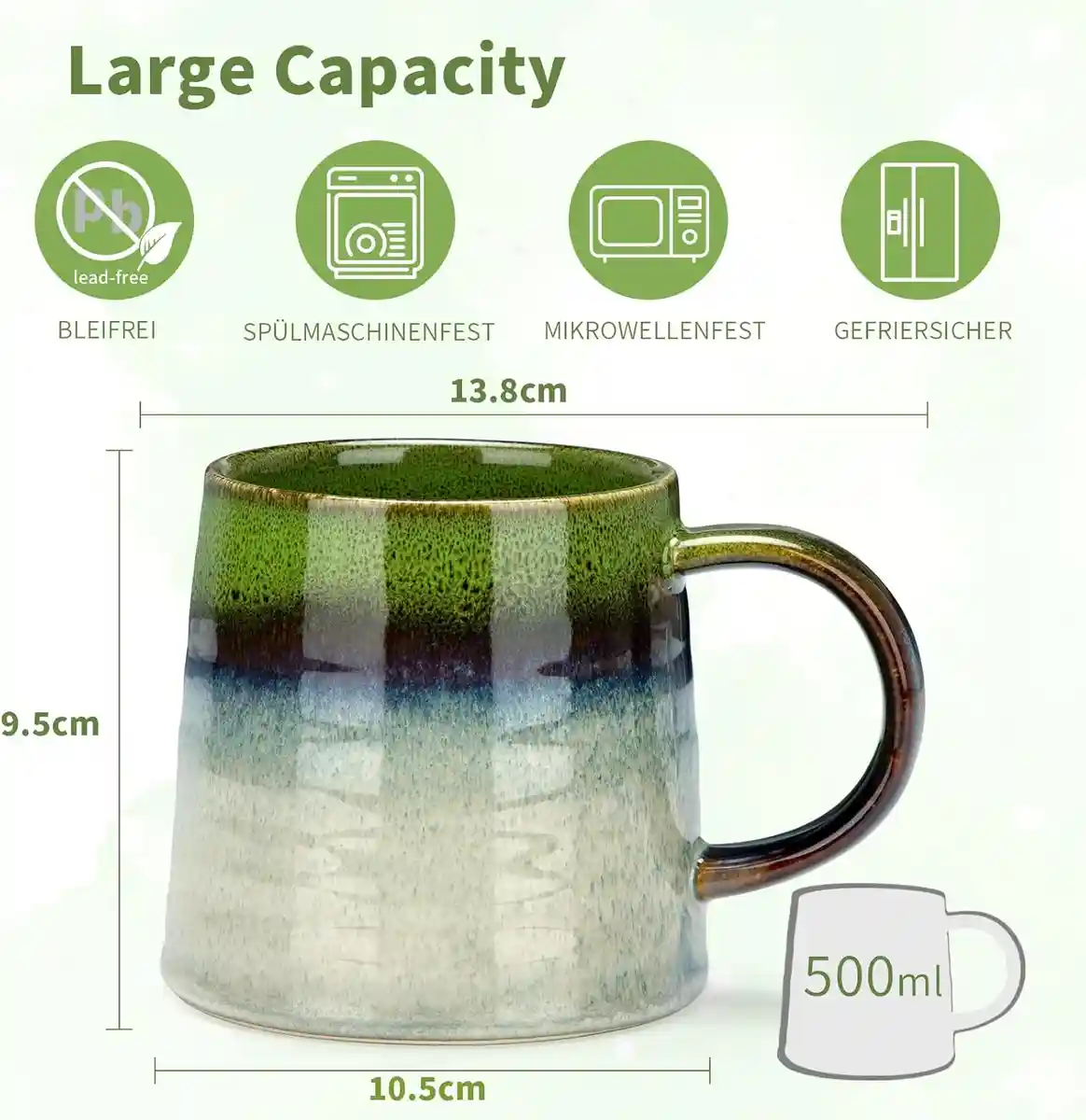 Große Kaffeetasse aus Porzellan