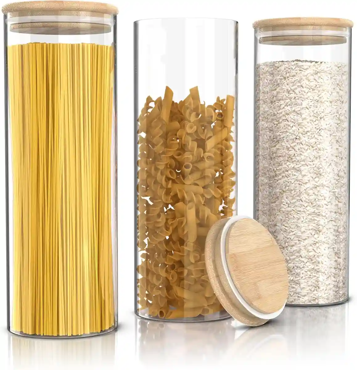 Hochwertige Vorratsgläser mit Bambusdeckel