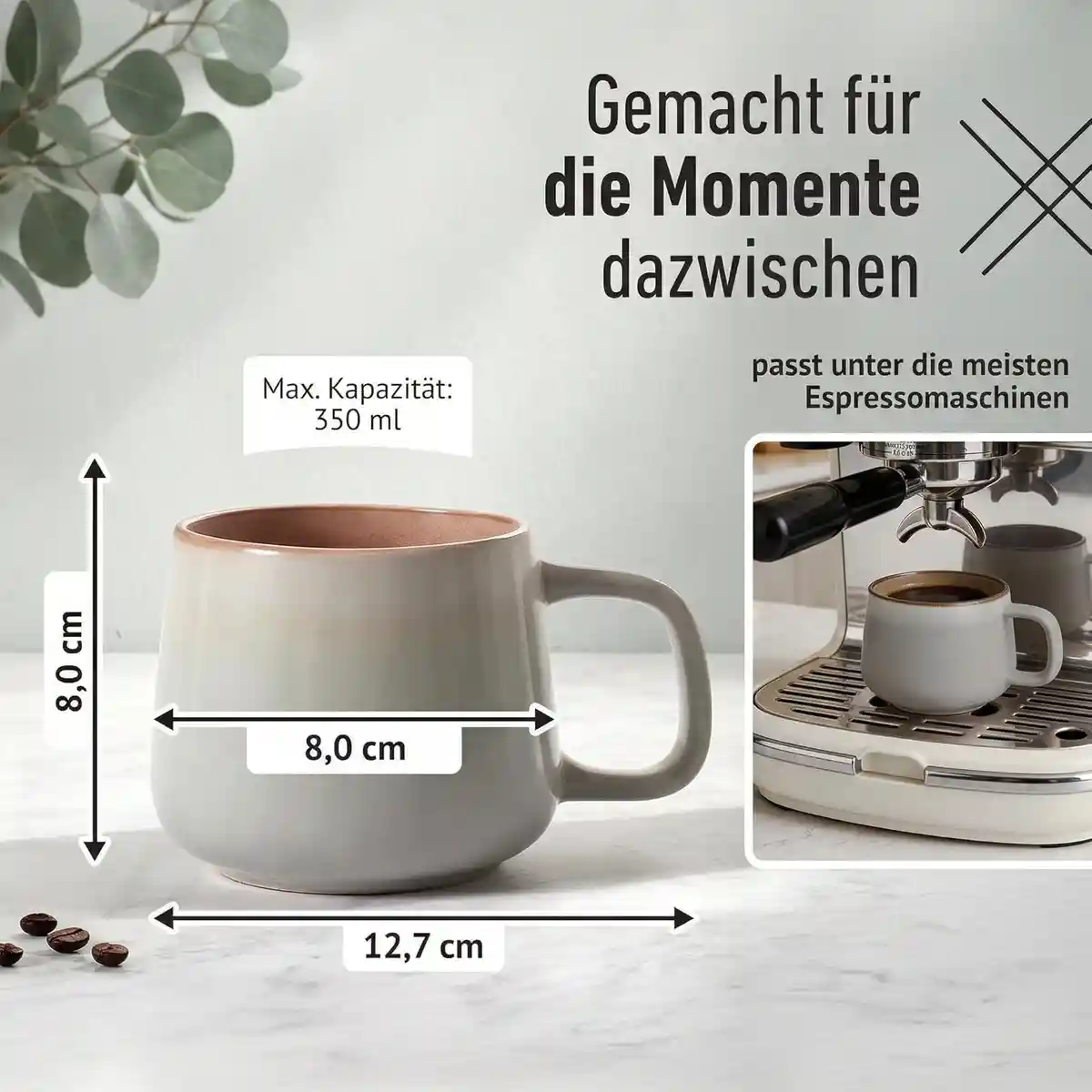 Keramik-Kaffeebecher 4er-Set