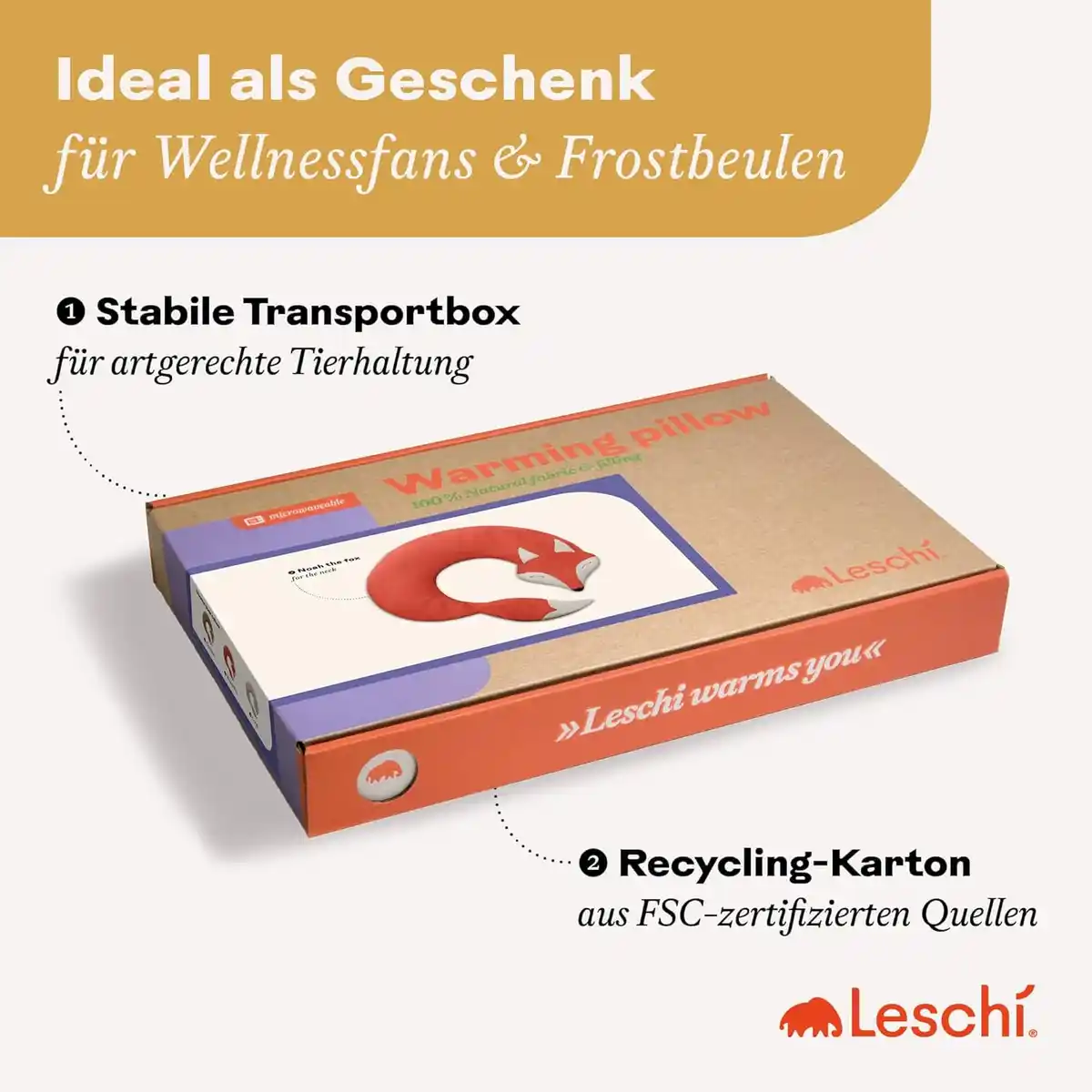 Leschi Wärmekissen Fuchs Noah