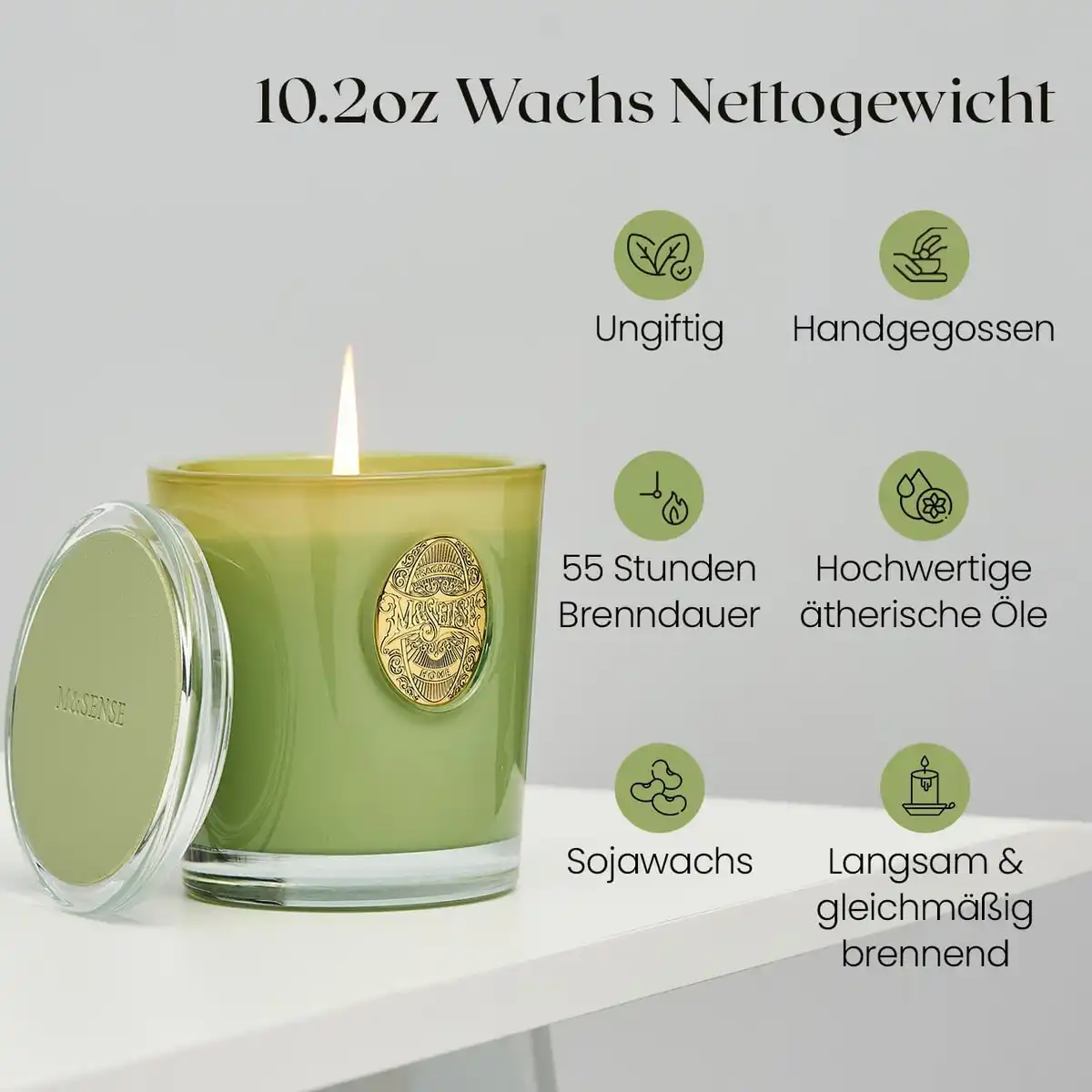 M&SENSE Eukalyptus Salbei Duftkerze im Glas