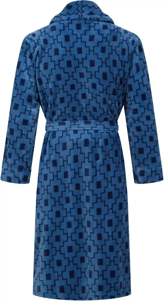 Supeweicher Fleece-Morgenmantel mit geometrischem Muster