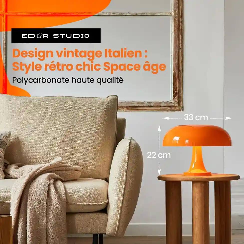 Vintage Pilz Nachttischlampe