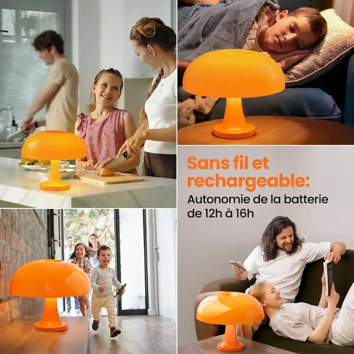 Vintage Pilz Nachttischlampe