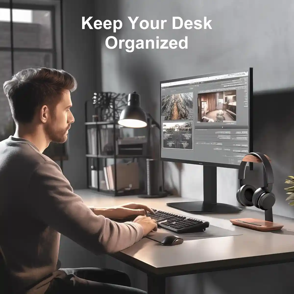 Walnussholz Kopfhörerständer