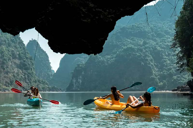 Kayaking in Halong Bay