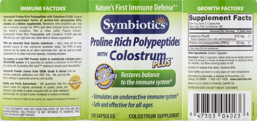 Proline Rich Polypeptides With Colostrum Plus