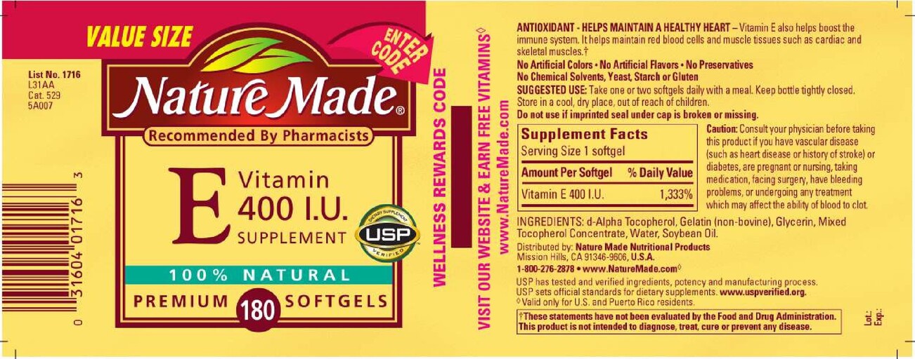 Vitamin E 400 IU Supplement