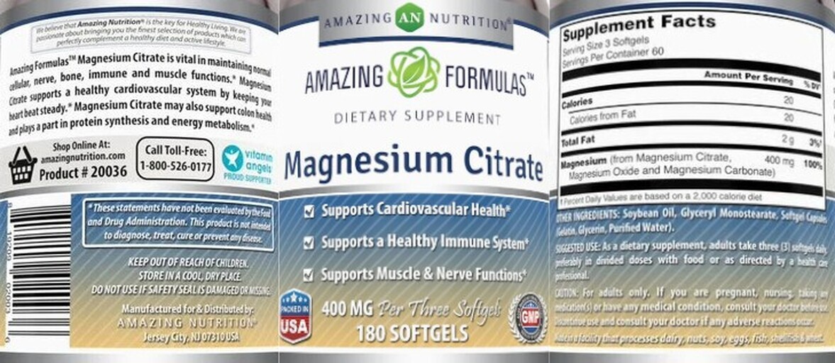 Amazing Nutrition Magnesium Citrate 400 mg