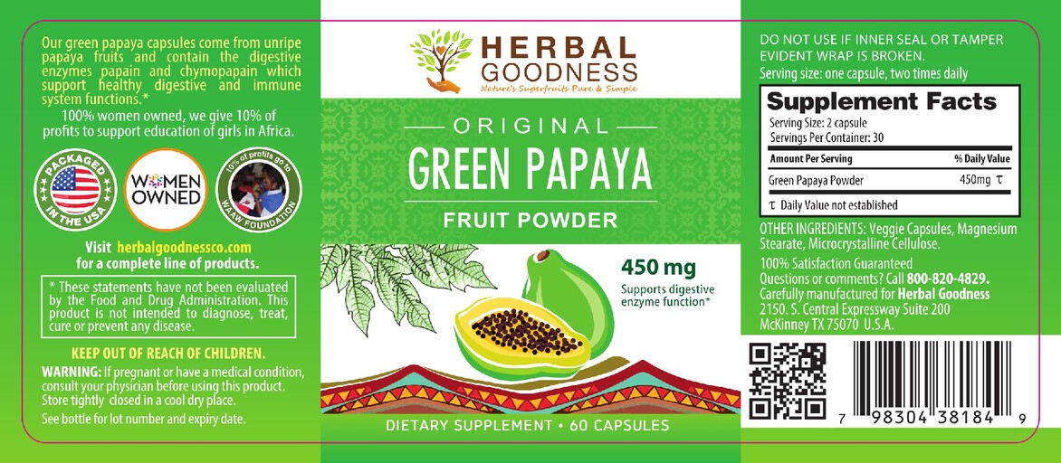 Original Green Papaya 4:1 Fruit Extract 600 mg