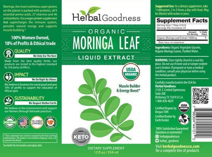 Organic Moringa Leaf Liquid Extract