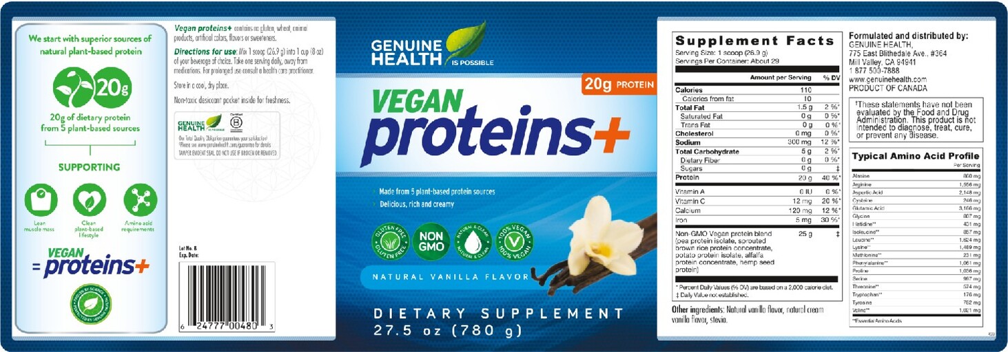Vegan Proteins+ Natural Vanilla Flavor