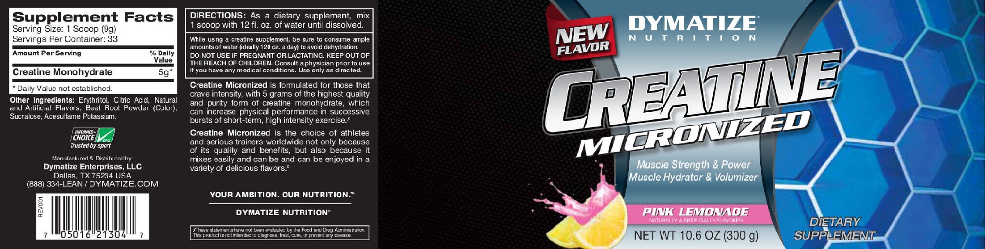 Creatine Micronized Pink Lemonade