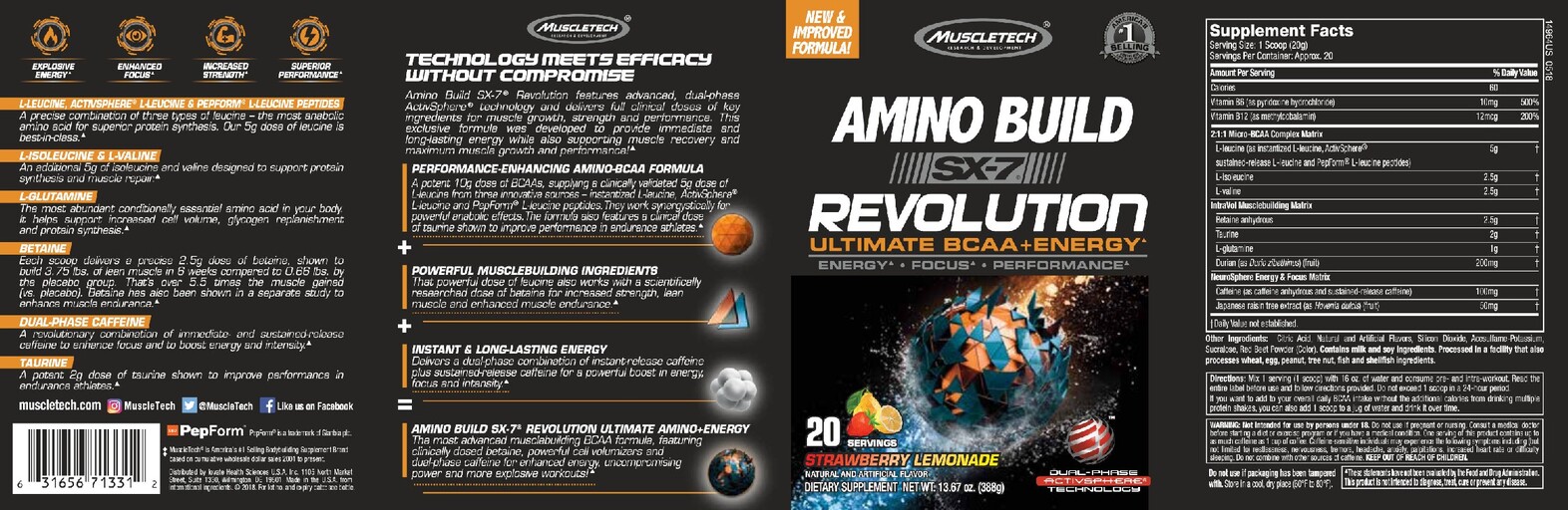 Amino Build SX-7 Revolution Strawberry Lemonade