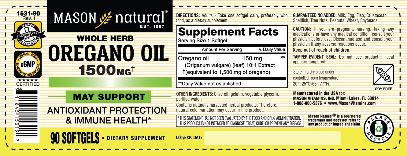 Oregano Oil 1500 mg