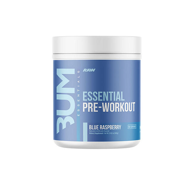 RAW BUM Essential Pre-Workout Powder (Blue Raspberry