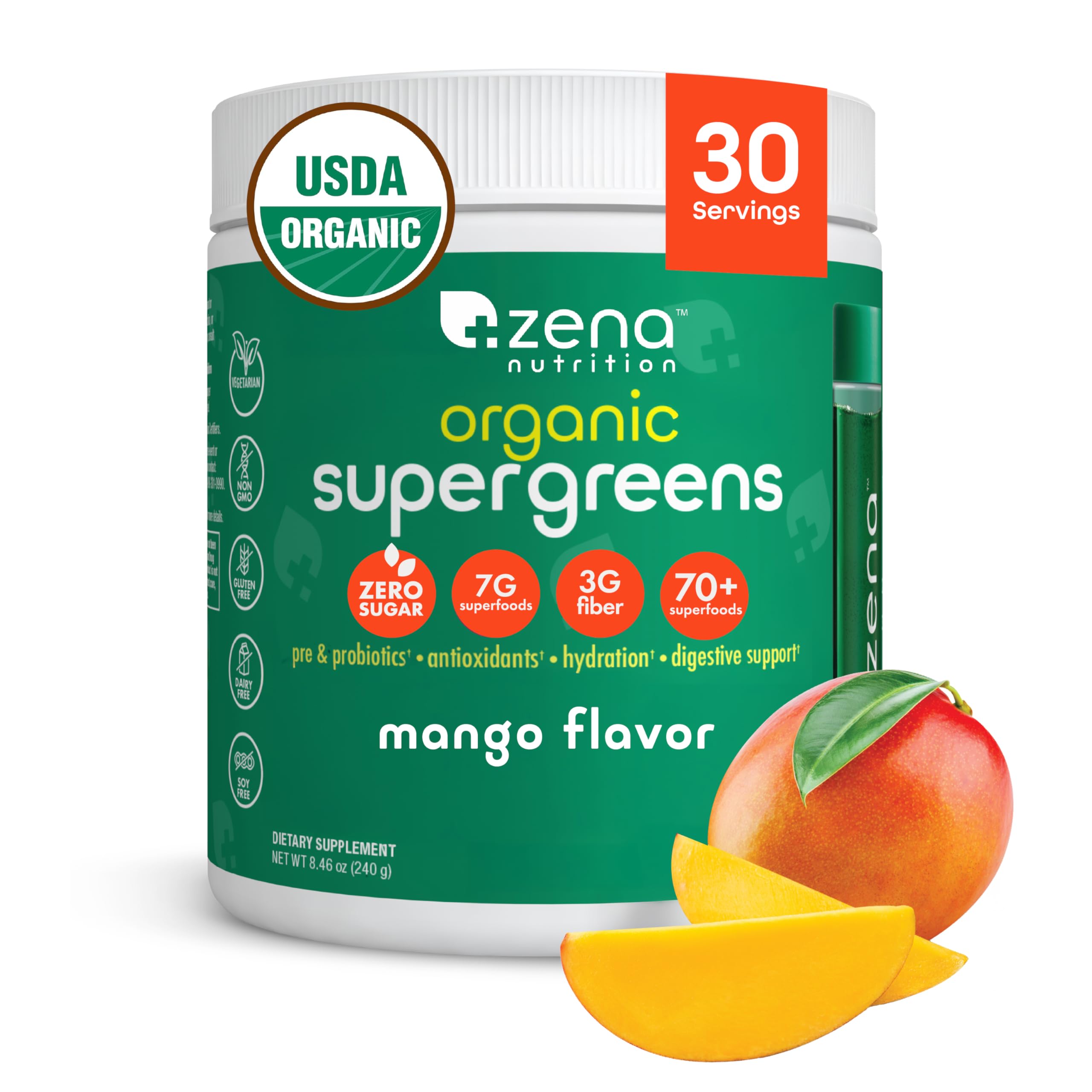 Organic Supergreens Fruits & Vegetables (Mango