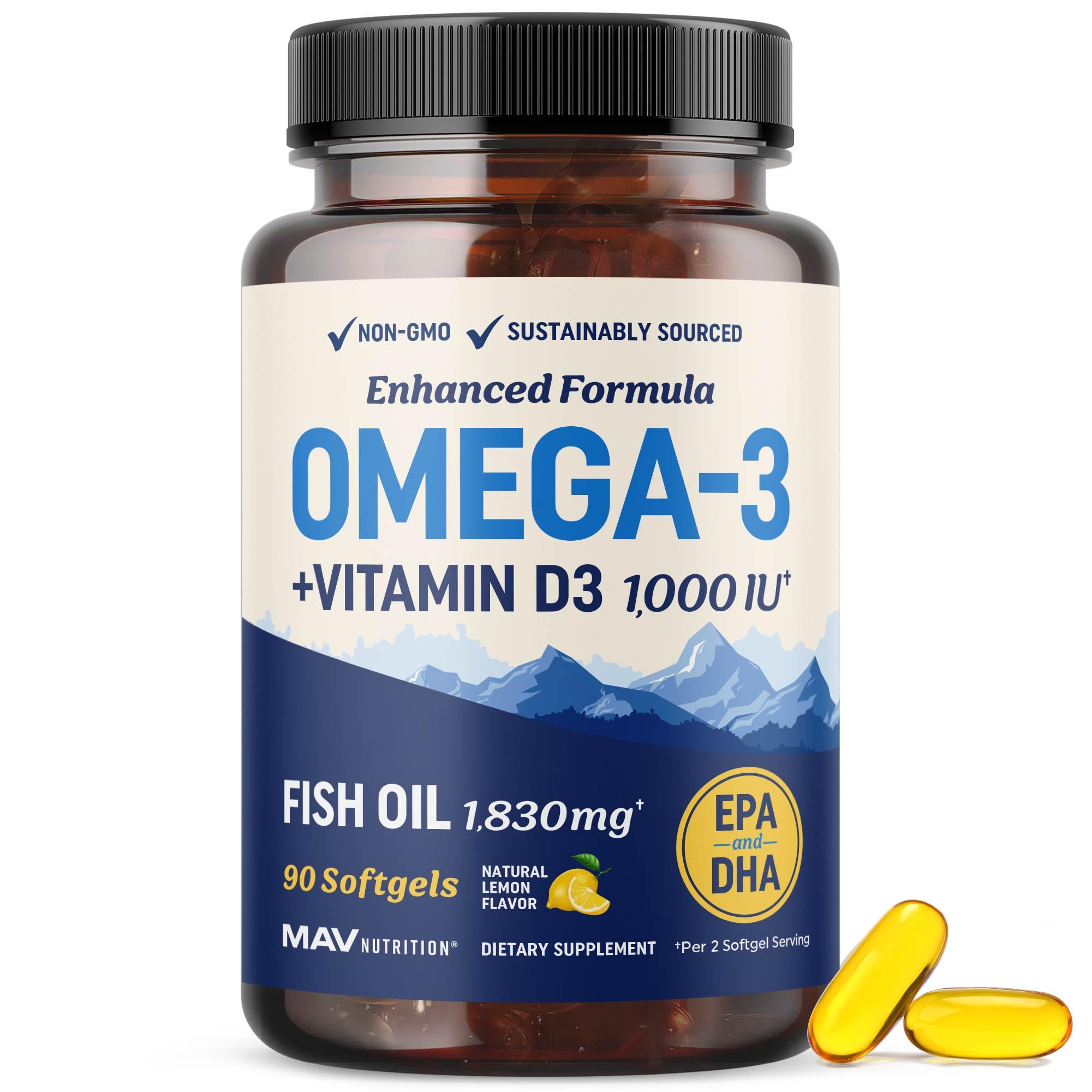 Omega-3 + Vitamin D3 (Lemon
