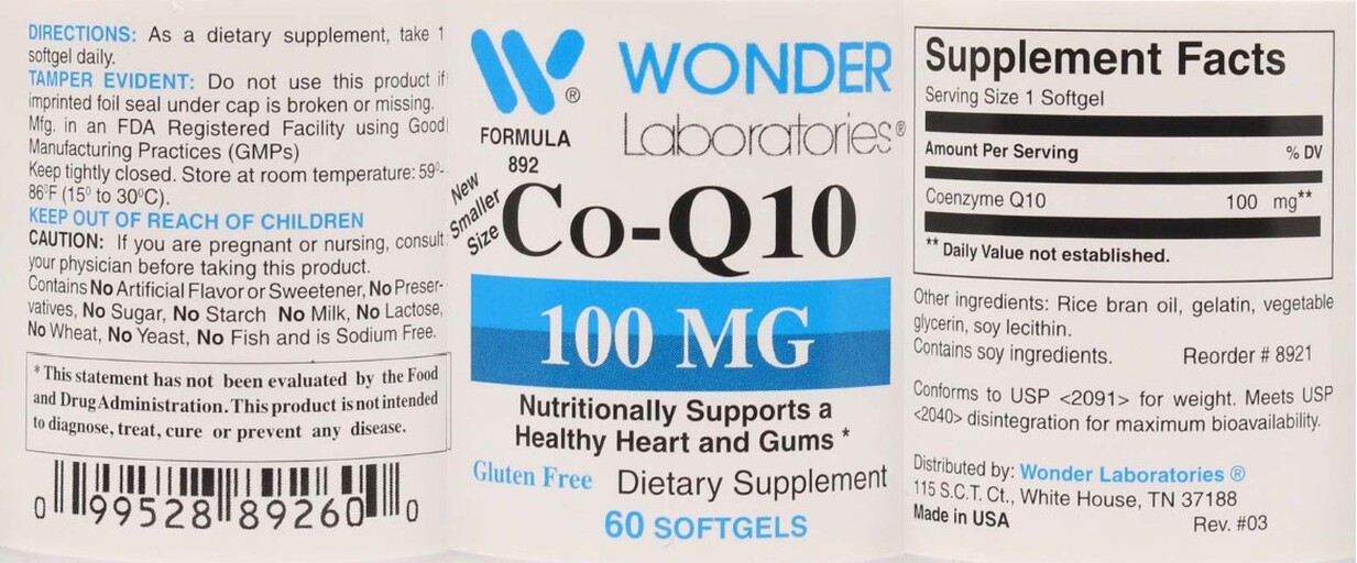 Wonder Laboratories Co-Q10 100 mg