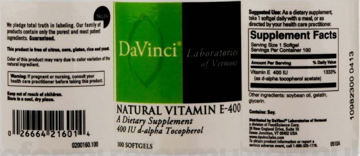 Natural Vitamin E-400