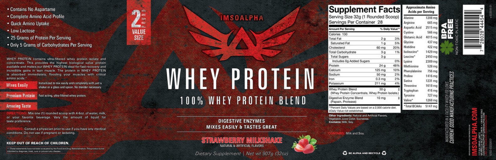 Whey Protein Strawberry Milkshake